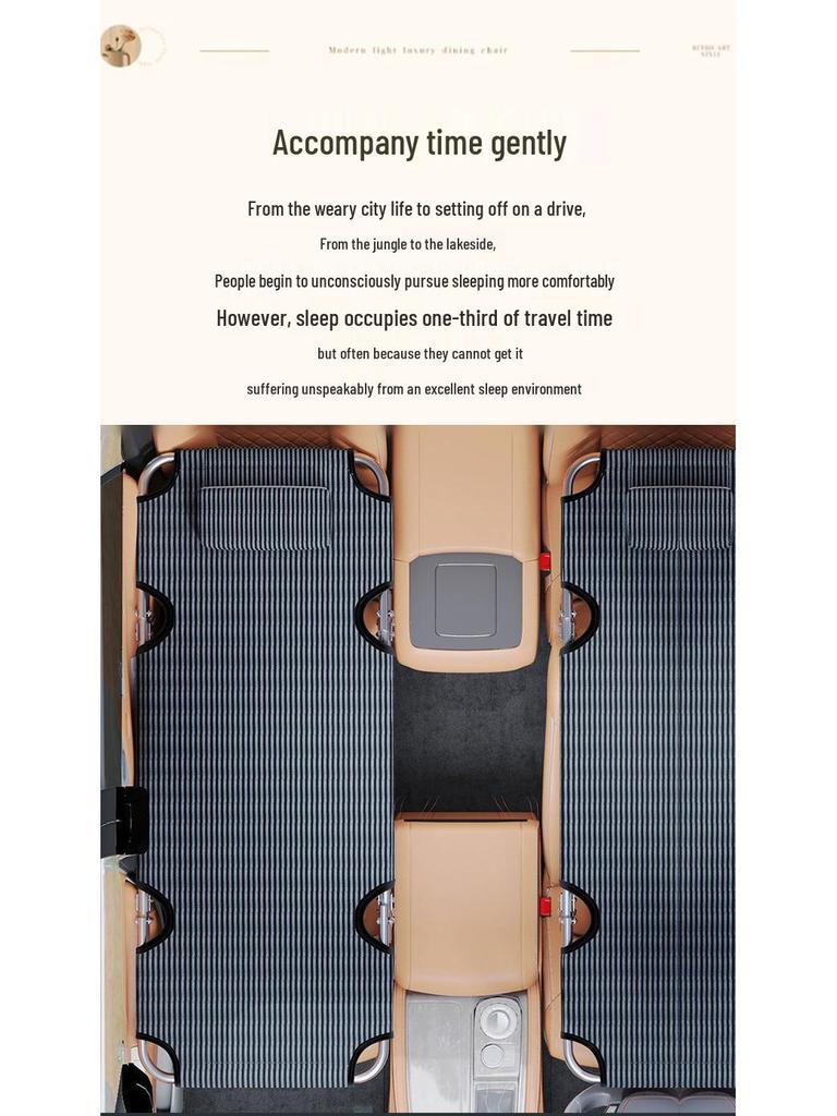 Universal Non-Inflatable Car Rear Seat Travel Bed with Charger