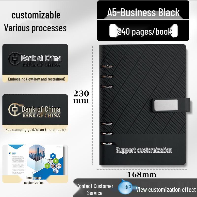 Custom A5 Ring Binder Notebook Gift Set with Logo - Holiday Souvenir Box