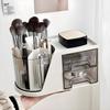 2-In-1 Rotating Pen Holder Rotating Desktop Organizer Storage Box With Drawer Plastic Pen Holder Cosmetic Storage Box
