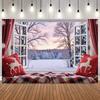 Christmas Day Wreath Snowman Photography Backdrop Props Family Xmas Eve Party Decor Banner New Year Photo Backgrounds11