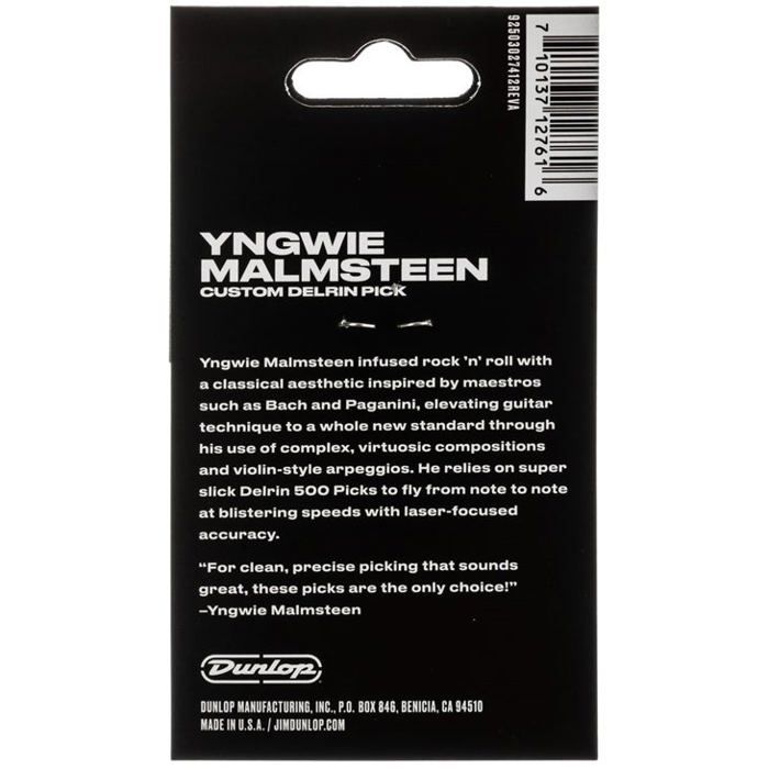 Dunlop yjmp01wh yngwie malmsteen delrin 1.5 mm sachet de 6 médiators
