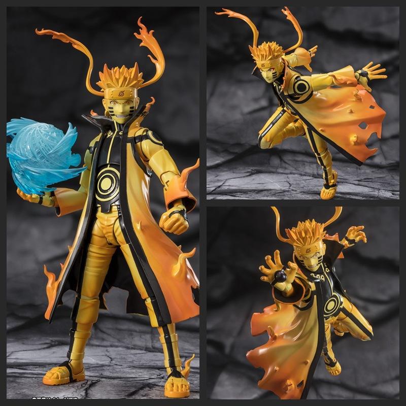 Naruto Anime Figure Nine-Tails Chakra Mode Movable Doll Cartoon Collection Action Figure Model Toys Gifts