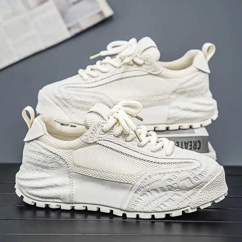 Móda Zvýšení Výšky Šněrovací Zahraniční Boty Basketbal Pánské Sportovní Běžecké Tenisky Zelený Svršek Topánky Klasické Minimalistické