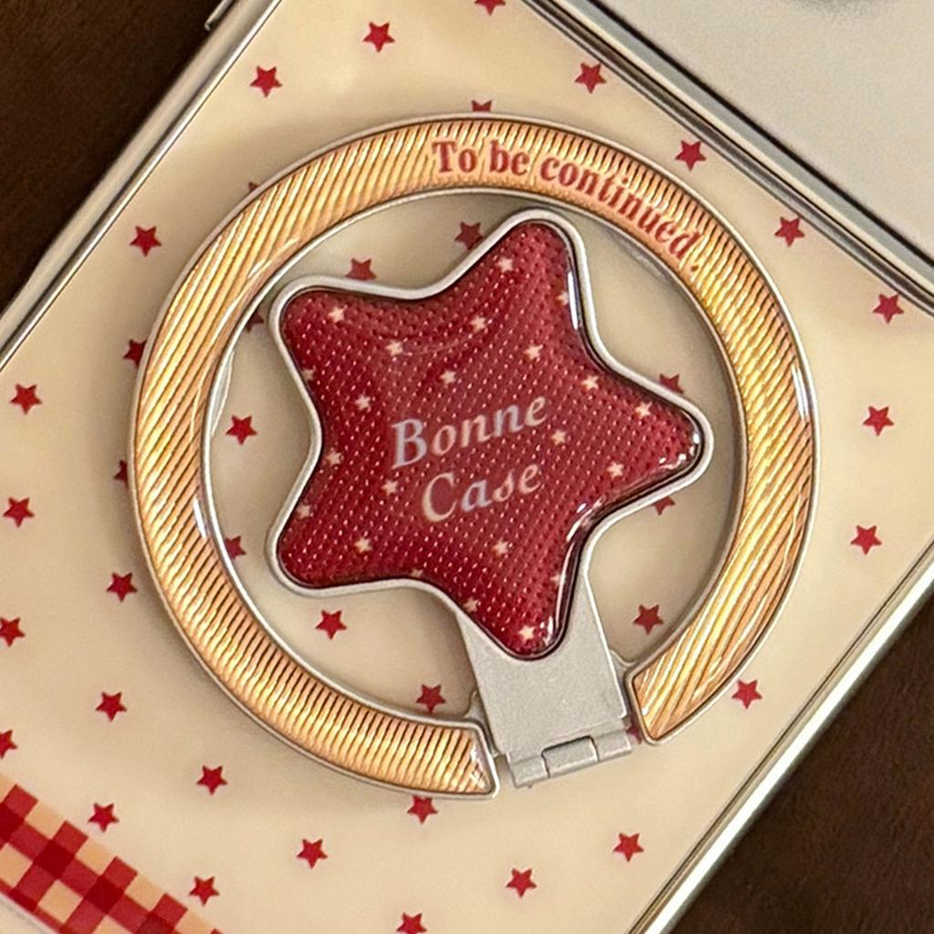 Red star contrasting color is suitable for Apple 17promax mobile phone case iphone16 magnetic suction bracket 13 electroplating personality 15