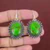 Copper Green Turquoise Earring Genuine Gemstone Earrings 925 Sterling Silver Earrings Green Turquoise Jewelry Gifts For Her Handmade Earring