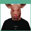 Disturbing Halloween Pig Head Mask For Masquerade Parties Animal Cosplay Latex Hood