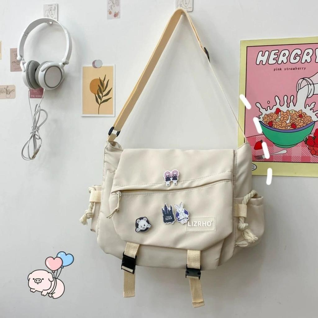 Bolsa Transversal Mochila Kawaii Grande Capacidade Mochila Estética Fofa Casual Viagem Mochilas Mochilas Diárias