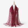 New Summer Women Pure Color Lace Openwork Fringe Long Scarf Shawl Wrap Sunscreen Scarves Headscarf for Lady Veiled Jersey Hijabs