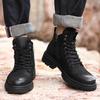 2025 Autumn and Winter Martin Boots Men's Trend Versatile Leather Men's High-top Leather Shoes British Rhubarb Leather Boots Tooling Men's Shoes