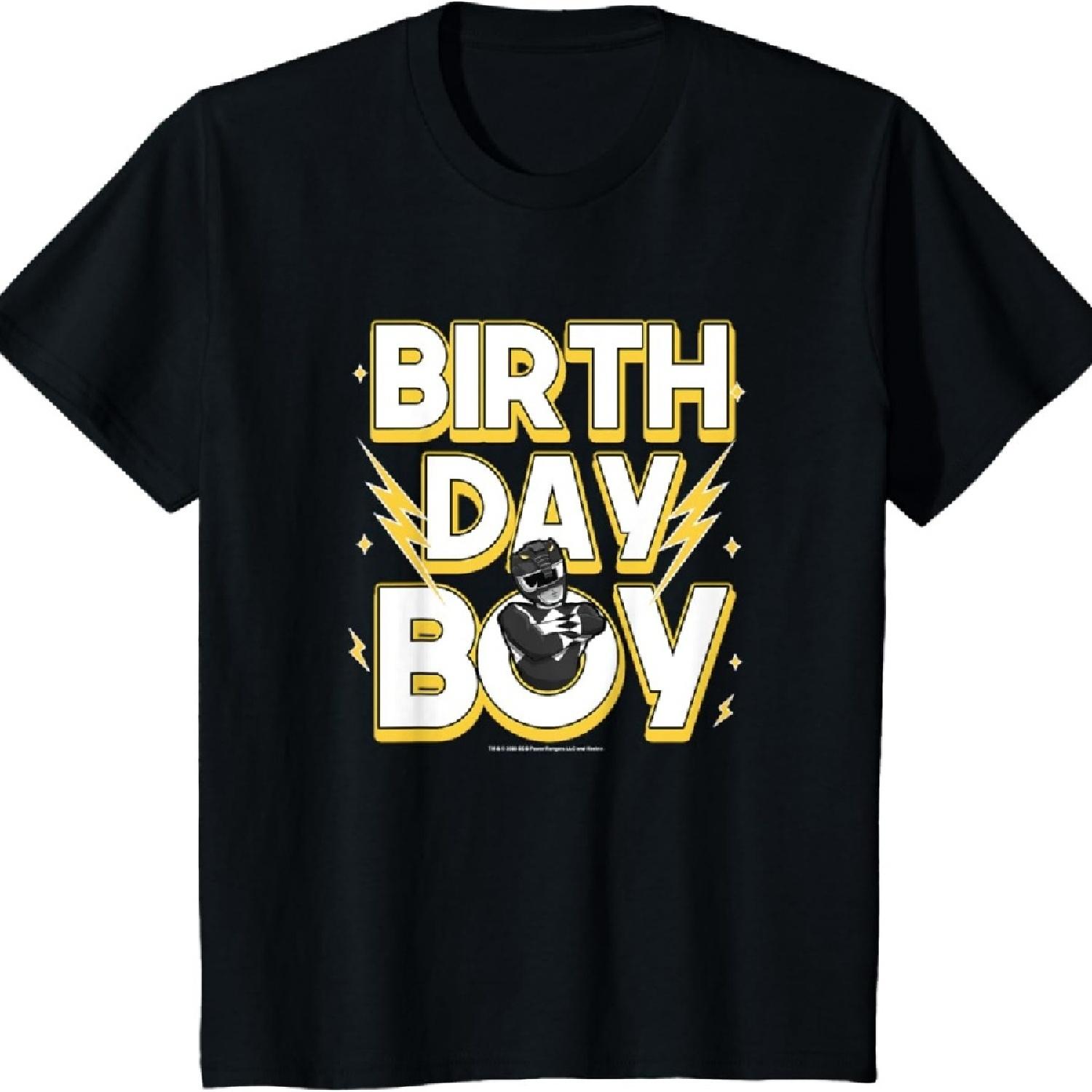 

Kids Power Rangers Birthday Boy Black Ranger Logo Youth T-Shirt XXXXXL чёрный
