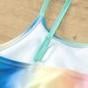 Maillots de bain imprimés tie-dye pour filles Maillot de bain deux pièces pour filles Ensemble de bikini à volants Maillots de bain tankini à volants
