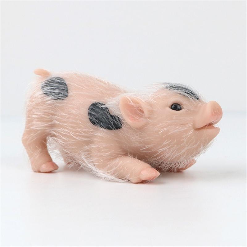 Mini Pig Figure Toy Cute Simulation Soft Silicone Animal Toy Kids Room Decors Reborns Pig Parenting Gift