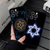 David Jewish Star Symbol Soft Phone Case for iPhone 16 16E 17 Air 15 Pro Max 14 Plus 13 Mini 11 12 7 Black Cover Back Shell