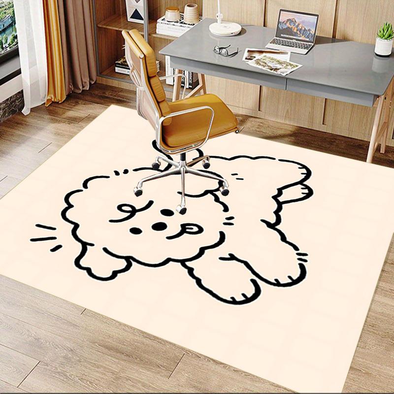 1PC dog poodle Non-Slip Floor Carpet Compatible for Office&Living Room&Bedroom&Dining room - Flat-Weave Machine-W280