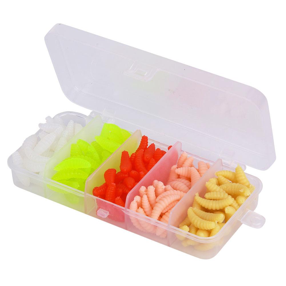 

T0040 100 шт. Силикон 5 цветов 2 см Биомиметичный Мягкий Червь Личинка Мучной червь Рыболовные Приманки Реалистичные Наживки