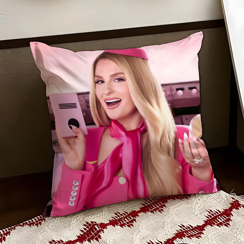Meghan Singer TTrainor Cushion Cover Reversible Soft Durable Pillow Cover Home  Car MultiScene Use for Daily Comfort