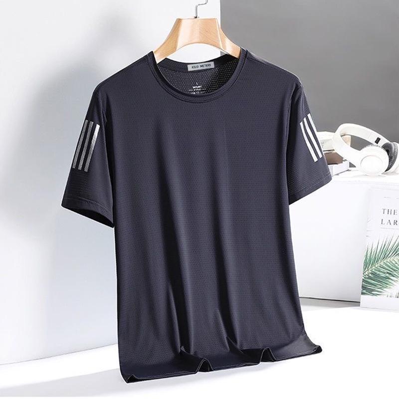 Men's Quick-Dry Summer Ice Silk Round-Neck Short-Sleeve Sports T-Shirt