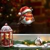 Festive Window Art Christmas Bird Static Stickers, Cute Decorative Clings, PVC Waterproof Glass Stickers for Holiday Bathroom Decor Home Windows