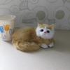 Simulated Cat Set: Three Handmade Imitation Fur Cats for Creative Home Decoration