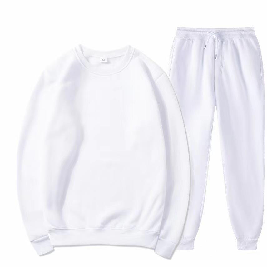 Completo Sportivo Unisex in Pile Monocolore - Felpa con Cappuccio Girocollo & Pullover Largo