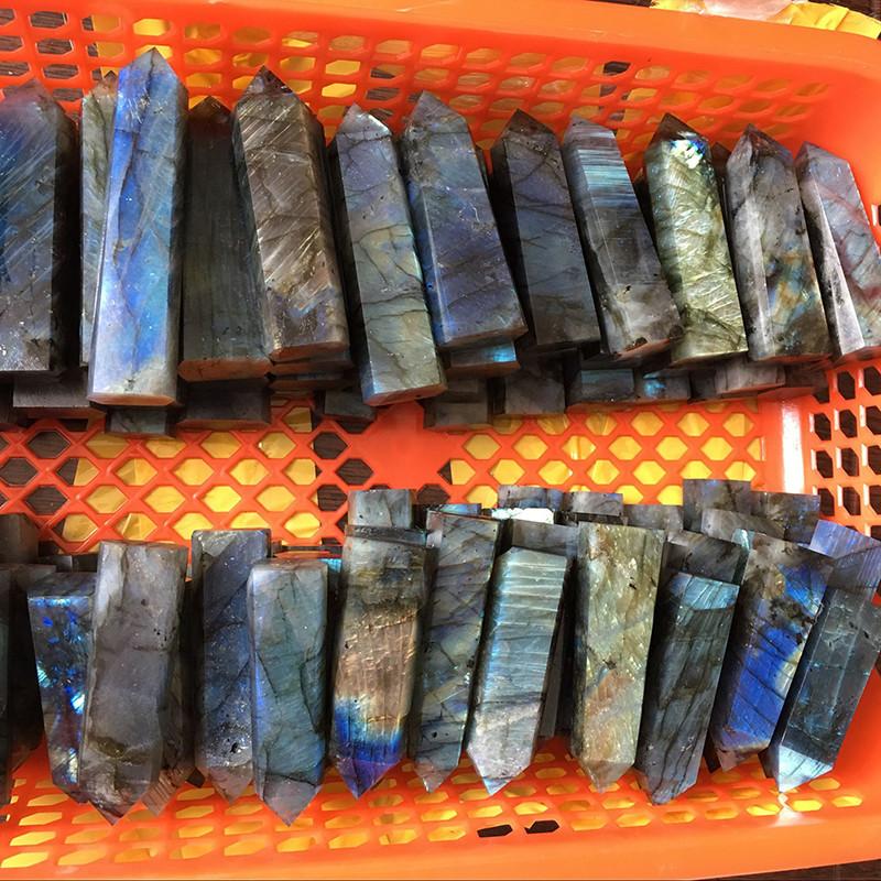 Exquisite Natural Labradorite Quartz Obelisk Crystal Wand For Spiritual Growth Gift