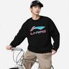 Li Ning Sweatshirts Unisex Black Crew Neck Moderate AWDVG91-1