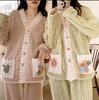 Sweet Coral Fleece Pajamas Set Thickened Warm Korean Version of The Fresh Fairy Small Fragrance Home Service Two-piece Suit