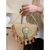Ethnic Style Tassel Small Bag Women 2025 New Fashion Woven Bucket Bag Spring and Summer High-Grade Shoulder Messenger Bag