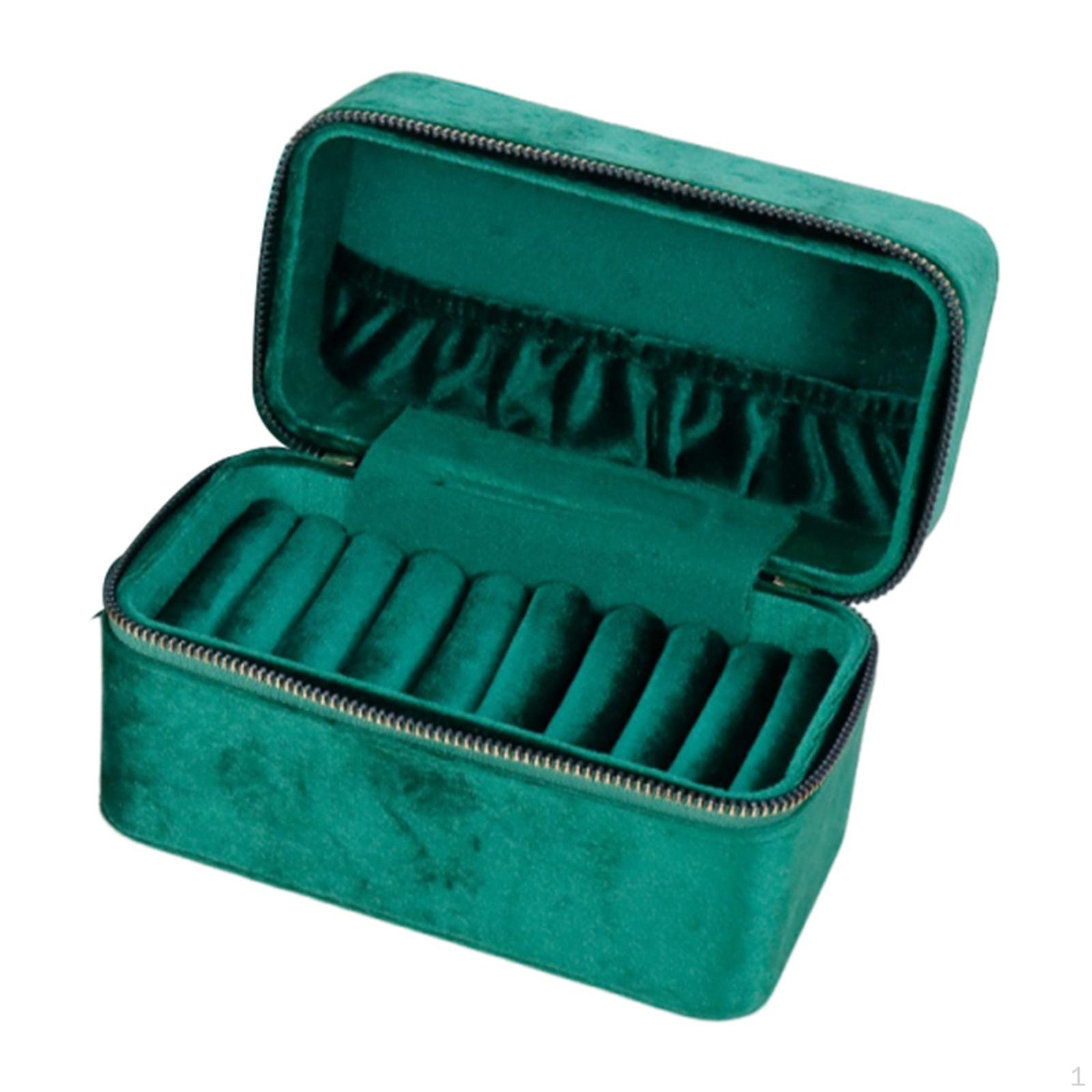

Storage Box with Bangle Holder And Display Case for Engagement Rings Home Blackish Green