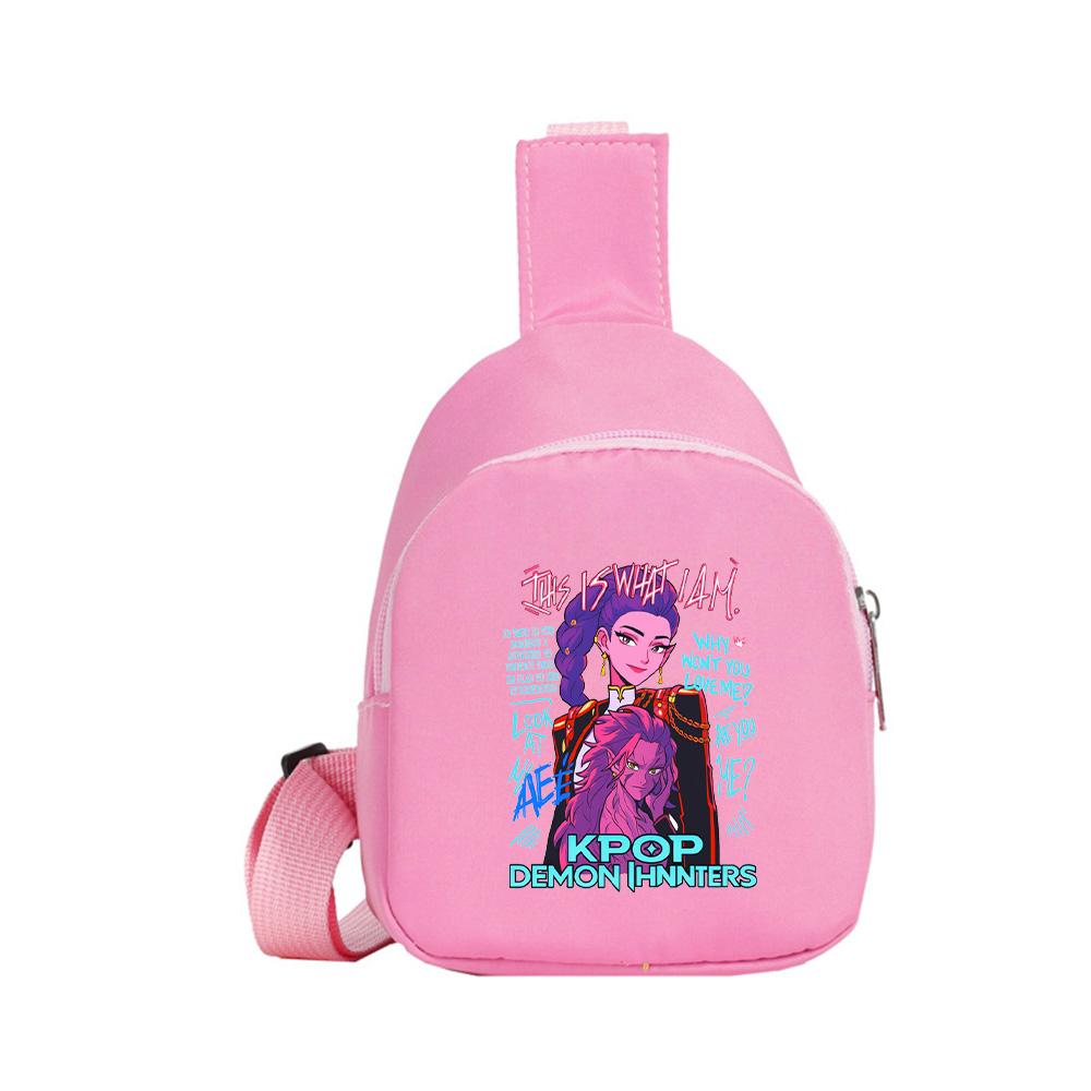 Zaino Petto Kawaii Stampato Anime K-Pop Cacciatori di Demoni per Ragazzo Ragazza Borsa a Spalla Studente Borsa a Tracolla Portatile Regalo di Natale per Bambino