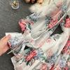 Shirt Dress Pullovers Tops Women Long Sleeves  Loose Beach Vacation Off-the-Shoulder Printed Shirt Tops