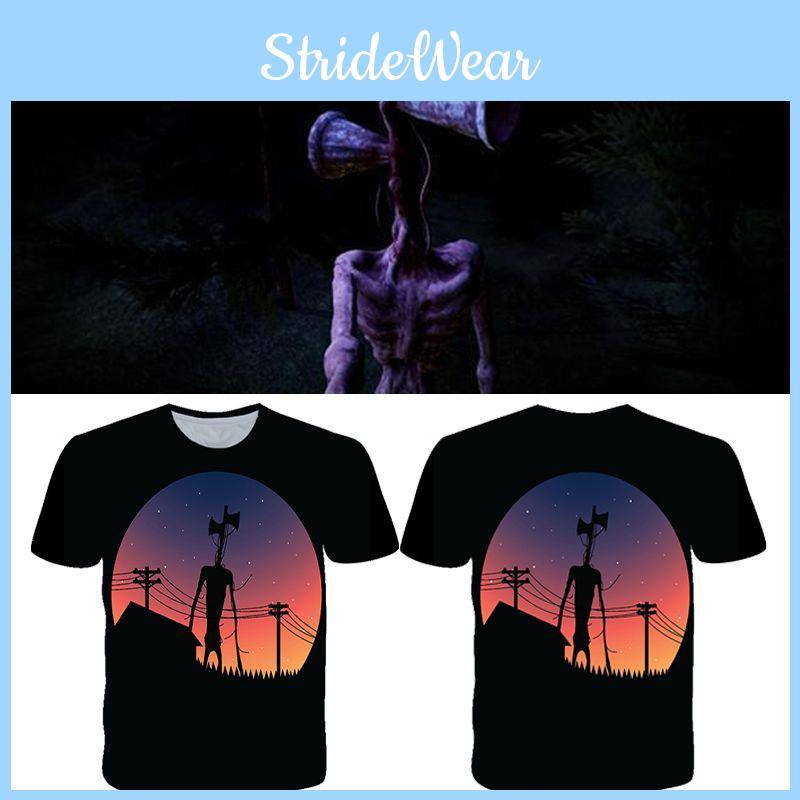 Koszulka dla dzieci z potworem horroru Alien Siren Head z przerażającą grafiką miejskiej legendy