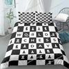 Chess Board Duvet Cover Set 3D Print International Chess Black White Comforter Cover for Boys Girls Polyester Bedding Set