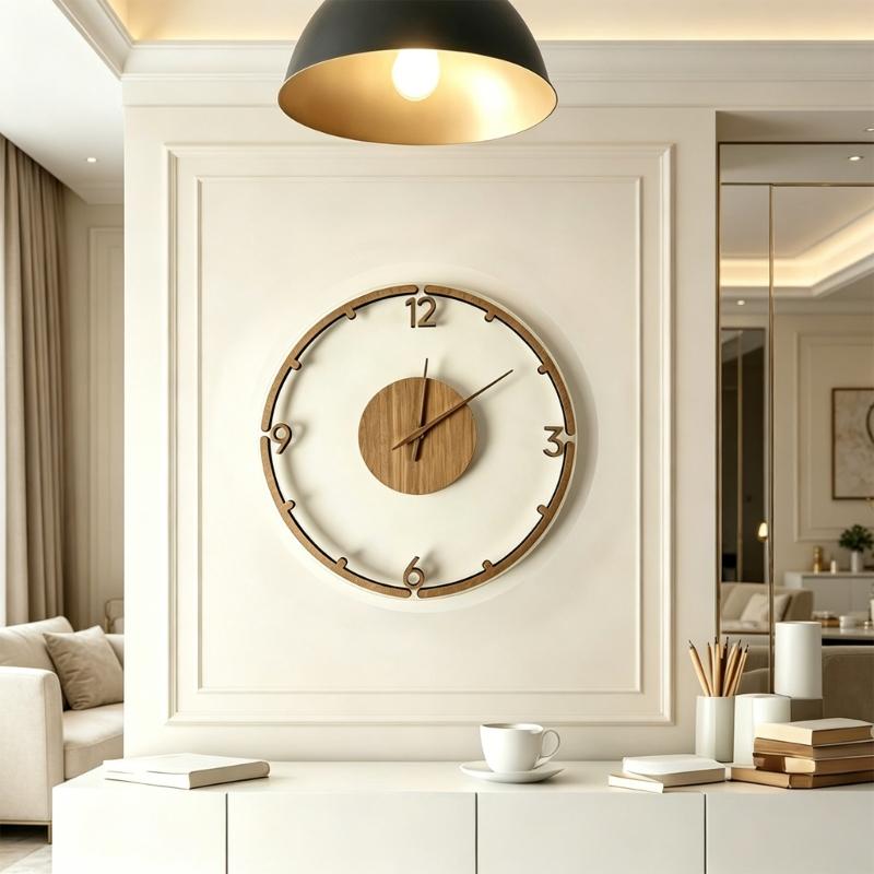 11 Inch Silents Rustics Wooden Wall Clock Battery Operated,Analog Wall Clock for Living Room Bedroom Kitchen Home Decors