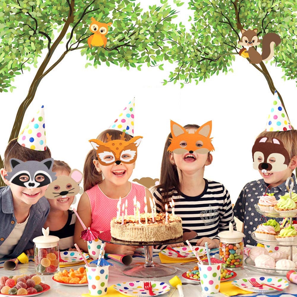 JAHEMU Animal Face Masks, Halloween Masks, Felt Masks, Photo Props, Masquerade Masks, Birthday Masks, Christmas Masks, Halloween Masks, Party