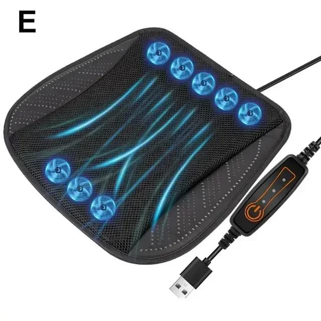 Nová letní chladivá a prodyšná podložka na sedadlo do auta s odvodem tepla Domácí USB ventilátor Potah na sedadlo do auta pro chlazení Zr