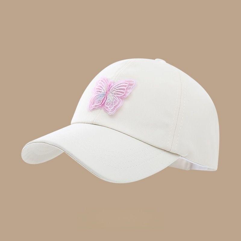 Butterfly Pink Kids Baseball Cap With Sun Protection And Breathable Polyester For Summer Outdoor Use