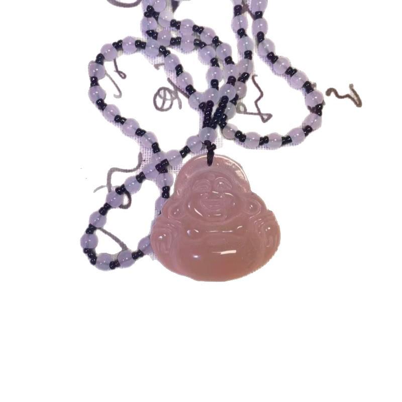 2024 Color-Changing ESR Maitreya Buddha with Luminous Necklace - Versatile Ice-Transparent Sweater Chain