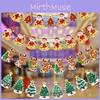 Vibrant Christmas Paper Flag Bunting For Festive School Store Display Featuring Cheerful Cartoon Illustrations