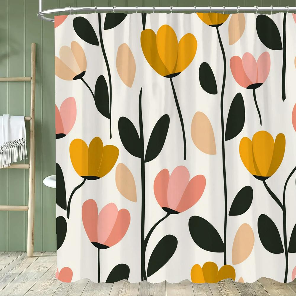 Modern Watercolor Flowers Bathroom Curtain Floral Shower Curtain Bohemian Home Bathroom Decor Polyester Shower Curtains