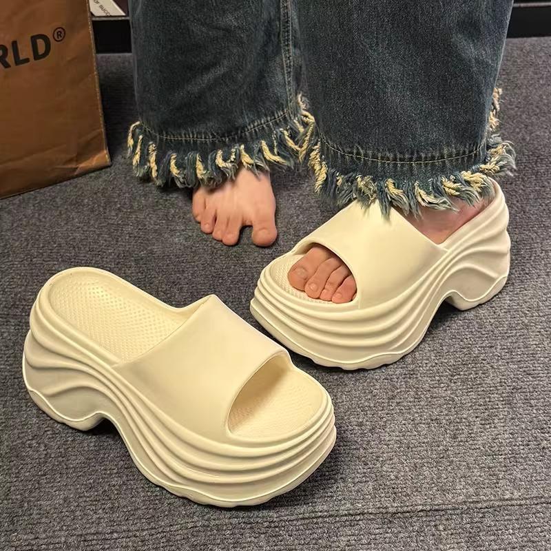 Ciabatte con Plateau Spesso da Donna Estate Sandali Comodi con Zeppa Donna Solidi Antiscivolo Eva Suola Spessa Ciabatte Scarpe