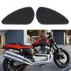 2Pcs Anti Slip Traction Pad Gas Fuel Tank Stickers Protector for Retro Motorcycle (Black)