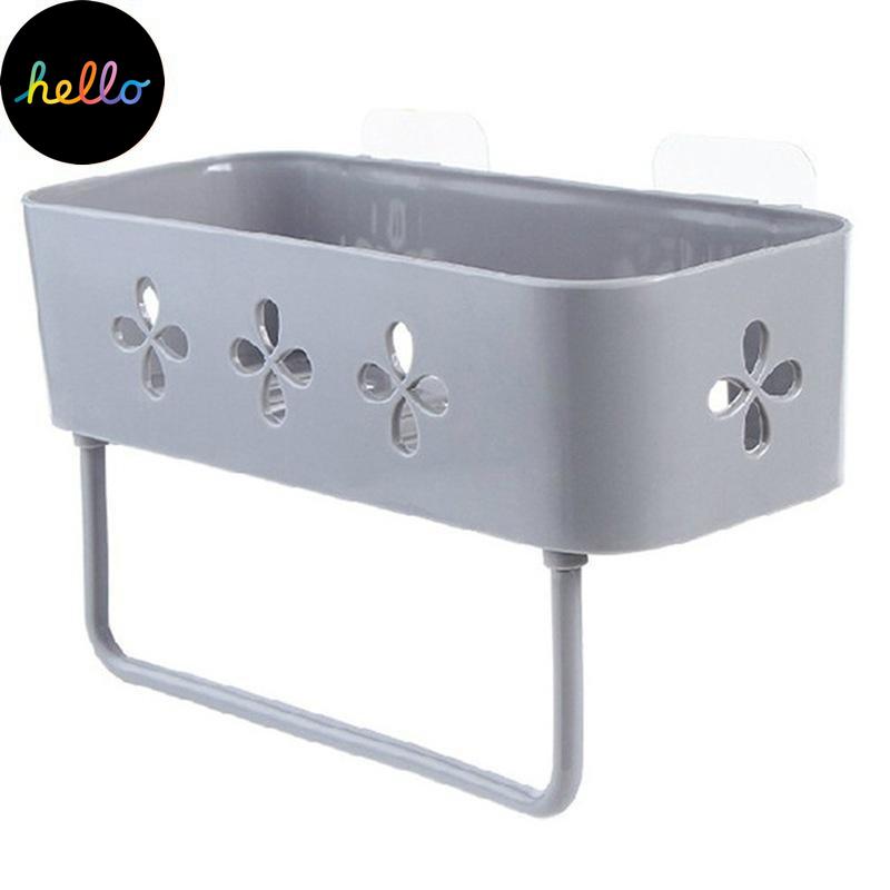 Suport de depozitare pe perete de baie Organizator tip stick Raft de duș Coș Depozitare suport pentru șampon pentru baie