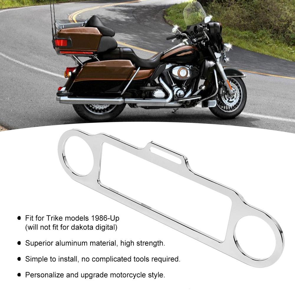 Motorcycle Instrument Trim Meter Gauge Decor Cover Bracket Fits for Trike 1986 UpSilver
