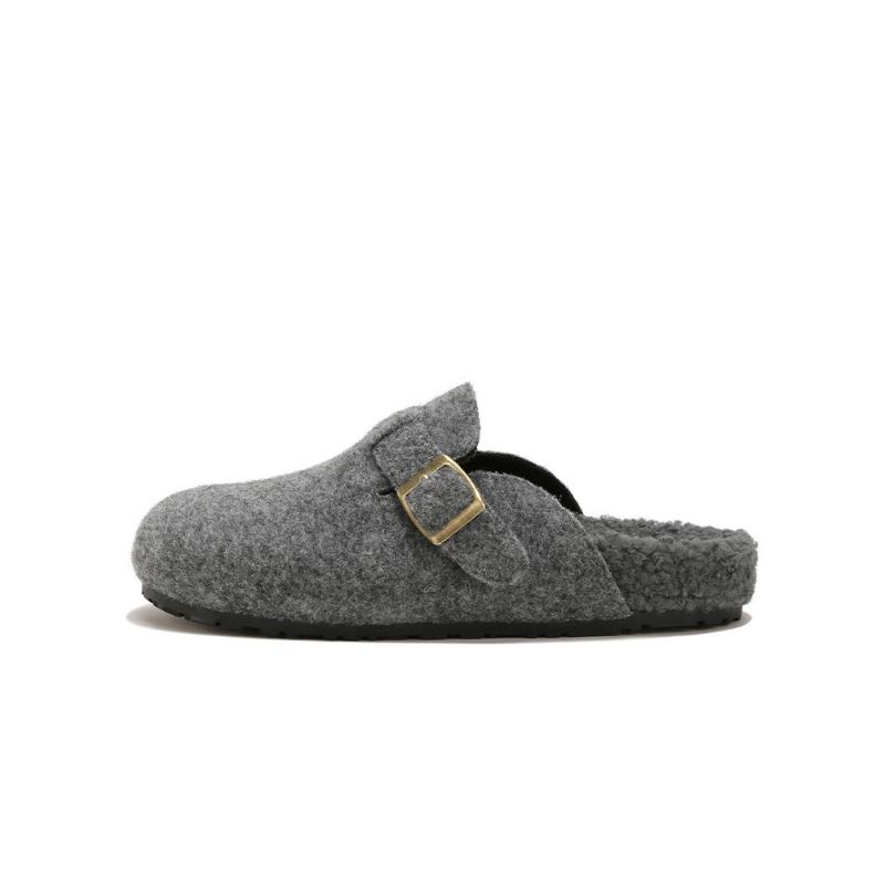 

[] Two versions~ Warm inner height increase Mao Mao single shoes women s bag head half slippers 40