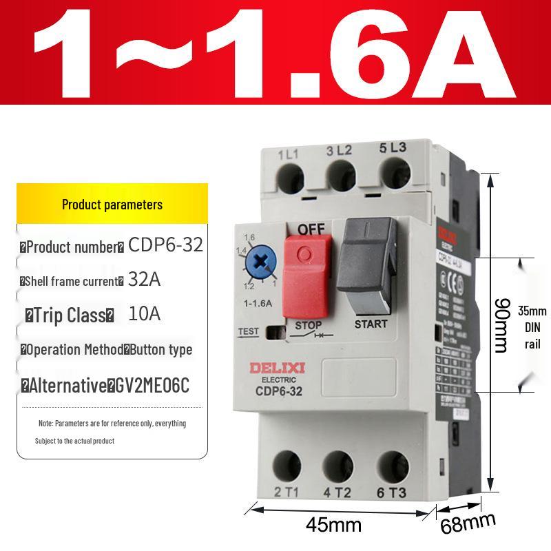 Delixi DZ108-20 Three-Phase Motor Protector Switch CDV2S Circuit Breaker CDP6-32
