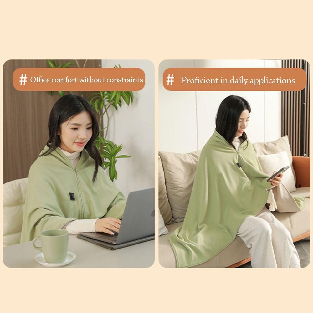 Household Wearable USB Electric Heated Blanket Washable Portable Warm Shawl Warm Clothing Heating Cloak for Winter