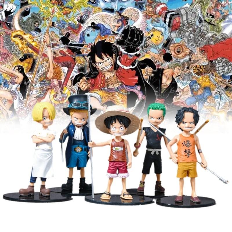 One Piece 5pcs Role Pvc Toy Model Desktop Decoration Children Christmas Gift