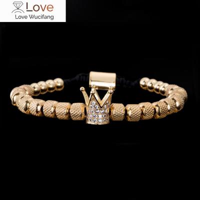 Nou Micro Pave Cz Crown Royal Charm Brățări Bărbați și Femei Cristale din oțel inoxidabil Brățări pentru cuplu Bijuterii lucrate manual Cadou