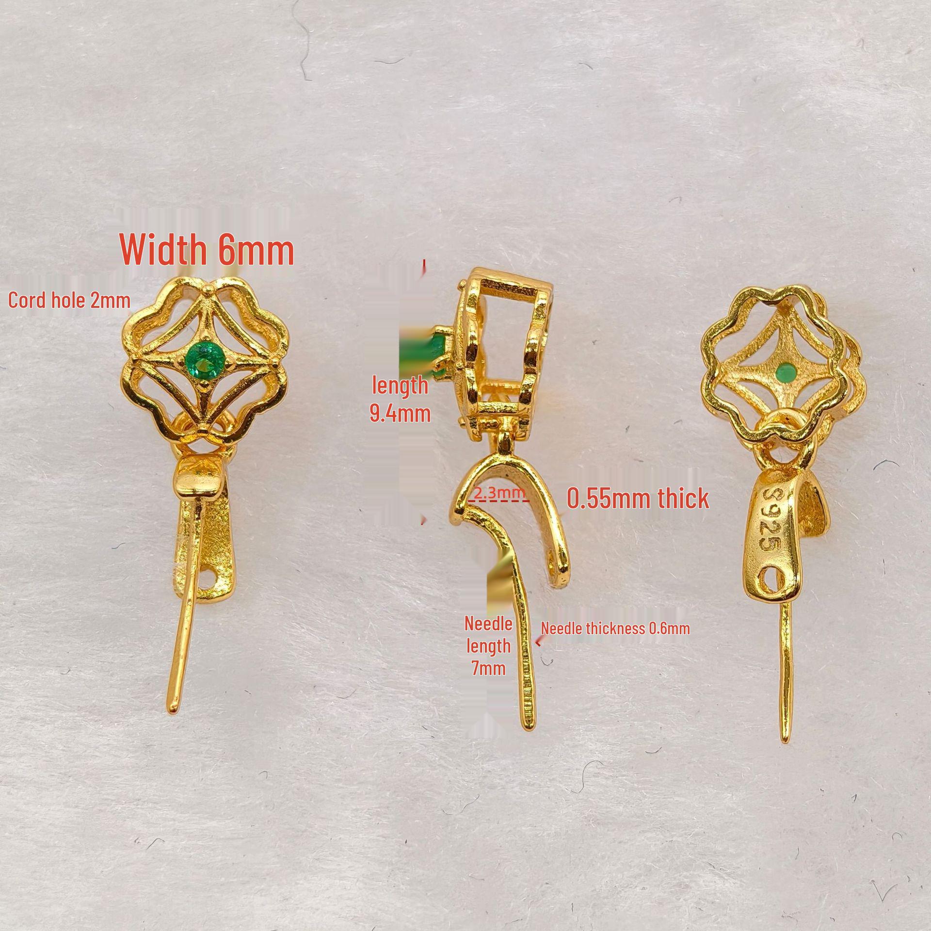 2025 S925 Sterling Silver Buddha Head Jade Necklace Clasp Pendant